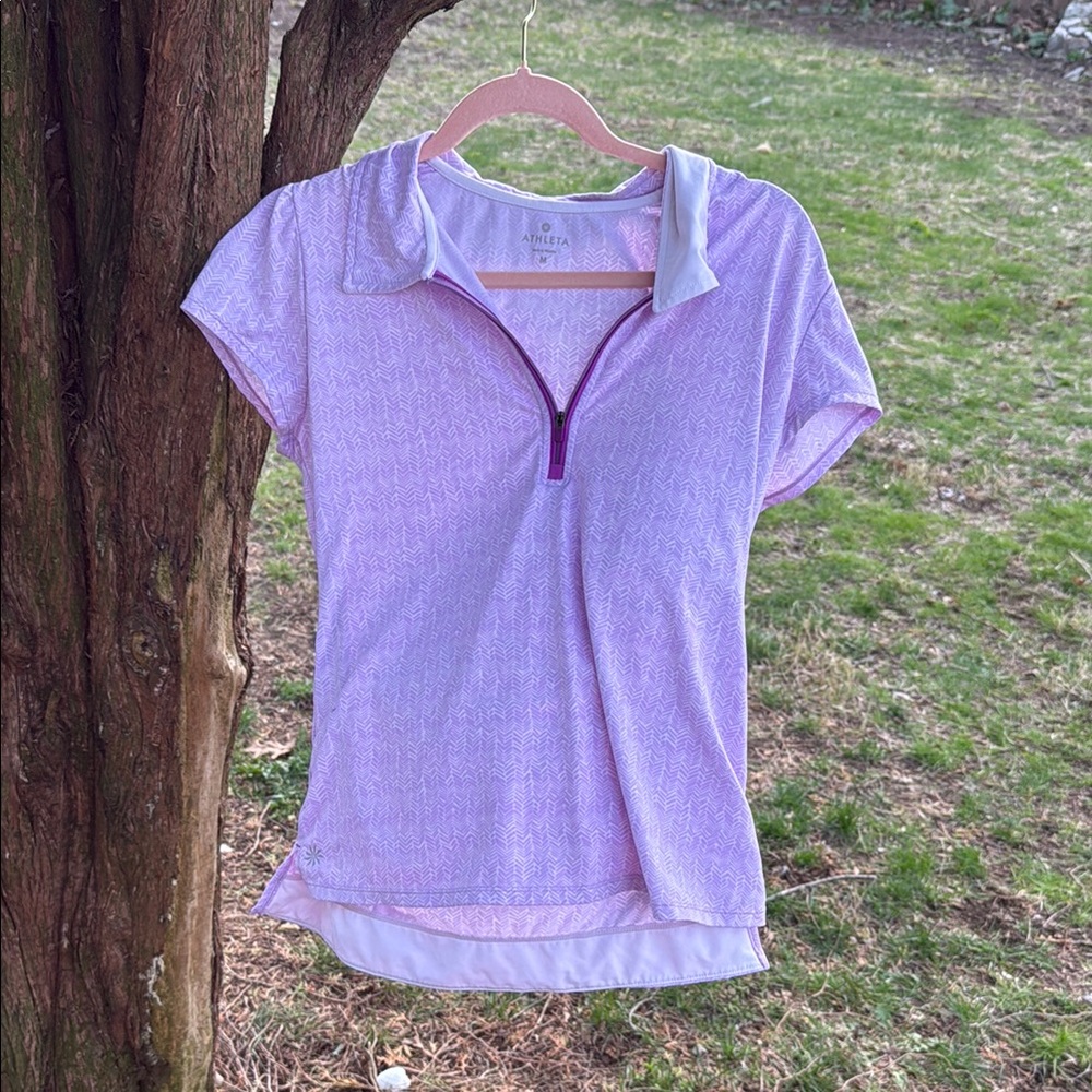 Athleta Purple Women's Golf Top Polo Medium